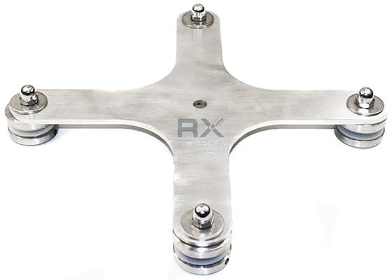 Punktfeste av SPIDER glass - 4 arm, AISI 304, SATIN - Bilde 2