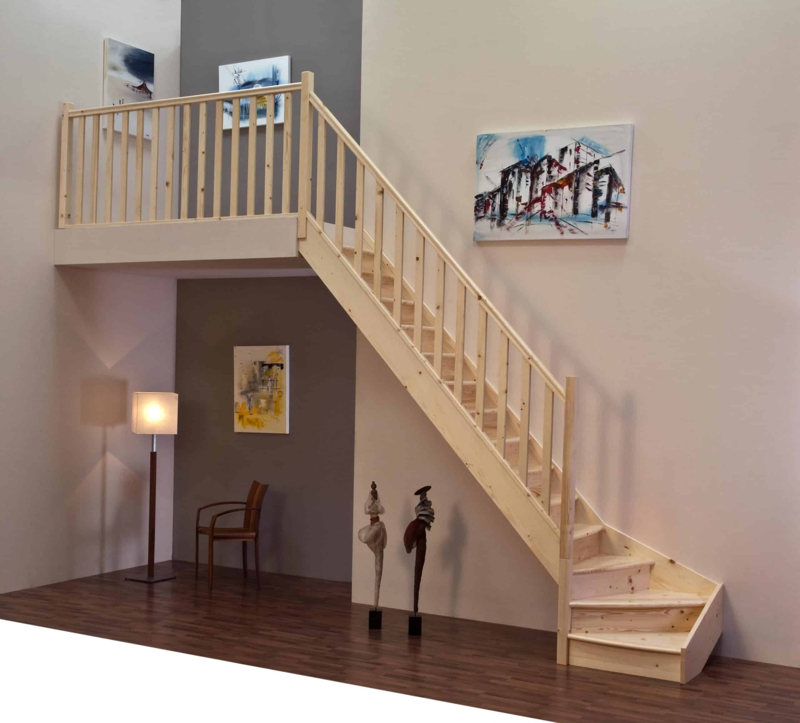 Home tretrapp i gran - L-trapp 1/4 venstre modell