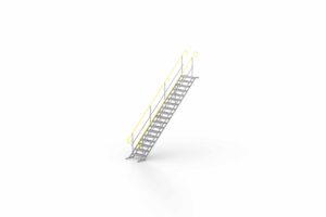 TAS 18 trinns byggetrapp med rekkverk – trinnløs justering – DENNE KAN LEASES FRA KR. 569,- EKSL MVA PR MND