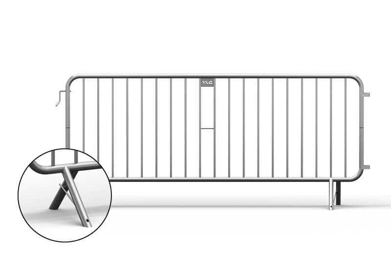 Publikumsgjerde/sperregjerde, galvanisert Ø 38 mm ramme, mål 2600 x 1100 mm